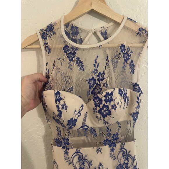 Bebe See Through Lace Mini Cocktail Dress - Picture 6 of 12